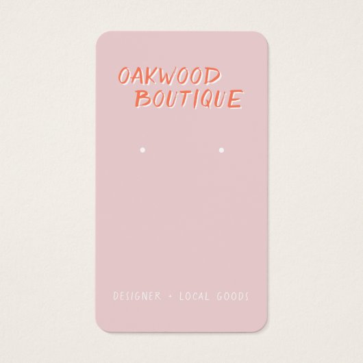 Pastellrosa Ohrringe Schmuckkarte (Vorderseite)