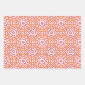 Pastellrosa Orange marokkanische geometrische Must Geschenkpapier Set (Vorderseite 3)