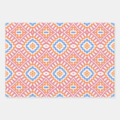 Pastellrosa Orange marokkanische geometrische Must Geschenkpapier Set (Vorderseite)