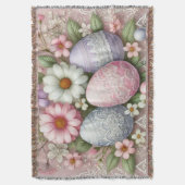 Pastellrosa Ostereier und -Blume Decke (Vorderseite Vertikal)