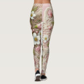 Pastellrosa Ostereier und -Blume Leggings (Rückseite)