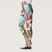 Pastellrosa Ostereier und -Blume Leggings (Links)