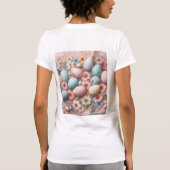 Pastellrosa Ostereier und -Blume T-Shirt (Rückseite)