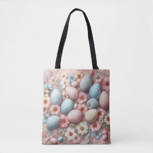Pastellrosa Ostereier und -Blume Tasche