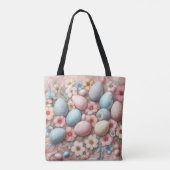 Pastellrosa Ostereier und -Blume Tasche (Rückseite)