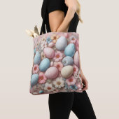 Pastellrosa Ostereier und -Blume Tasche (Von Nahem)