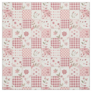 Pastellrosa Patchwork Vintage Cottagecore Quilt Stoff