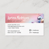 Pastellrosa Perle glänzender Make-up-Künstler Visitenkarte (Rückseite)