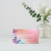 Pastellrosa Perle glänzender Make-up-Künstler Visitenkarte (Stehend Vorderseite)