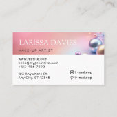 Pastellrosa Perle glänzender Make-up-Künstler Visitenkarte (Rückseite)