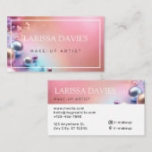 Pastellrosa Perle glänzender Make-up-Künstler Visitenkarte (Vorne/Hinten)