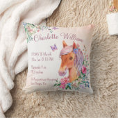 Pastellrosa-Pferdchen-Pony-Geburtsdaten Kissen (Decke)
