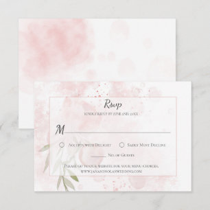 Pastellrosa Pfingstrosen-Wasserfarben-Wash RSVP Karte
