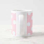 Pastellrosa Polka-Punkte Jumbo-Tasse (Rückseite)