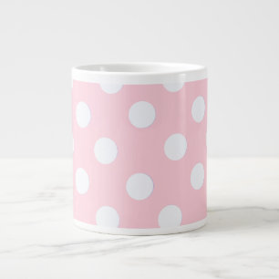Pastellrosa Polka-Punkte Jumbo-Tasse