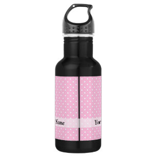 Pastellrosa Polka-Punktmuster Trinkflasche
