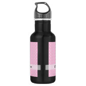 Pastellrosa Polka-Punktmuster Trinkflasche (Rückseite)