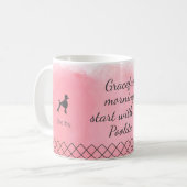Pastellrosa Pudel-Tasse – Personalisierter Name & Kaffeetasse (Vorderseite Links)