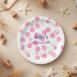 Pastellrosa Punkte Geburtstagsparty Pappteller