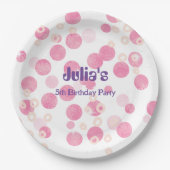 Pastellrosa Punkte Geburtstagsparty Pappteller (Vorderseite)