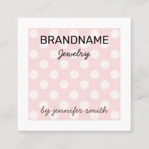 Pastellrosa Punkte Handmade Schmuckdisplay Quadratische Visitenkarte