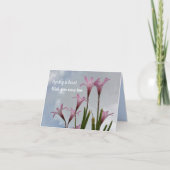 Pastellrosa Rain Lilies Springtime Floral Card Karte (Vorderseite)
