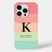 Pastellrosa Rainbow Colorblock Streifen Case-Mate iPhone Hülle (Rückseite)