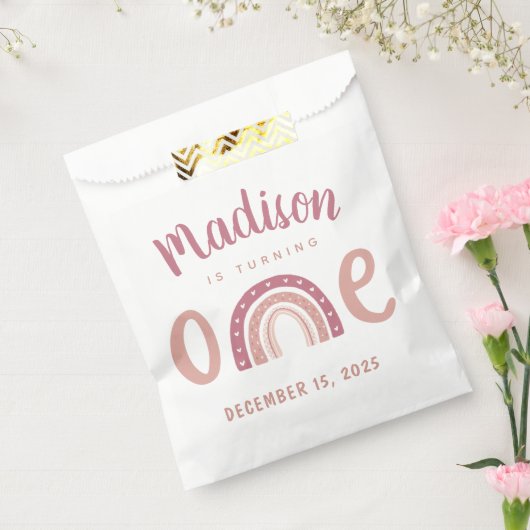 Pastellrosa Regenbogen Ihr Name wird ein Geburtsta Geschenktütchen (Versiegelt)