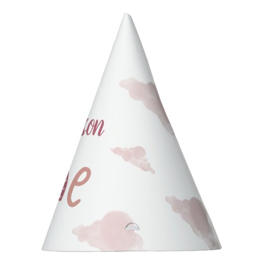 Pastellrosa Regenbogen Ihr Name wird ein Geburtsta Partyhütchen (Rechts)