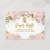 Pastellrosa-Reise-Abenteuer-Baby-WindelRaffle Begleitkarte (Vorderseite)