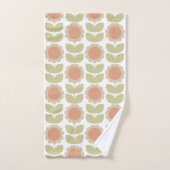 Pastellrosa Retro-Blumenmuster im Stil der Mitte d Badhandtuch Set (Handtuch)
