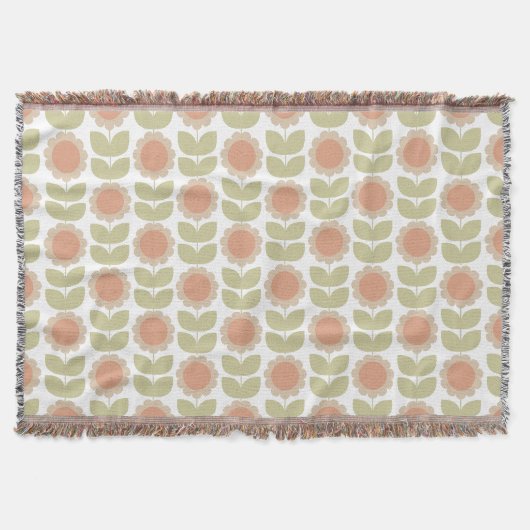 Pastellrosa Retro-Blumenmuster im Stil der Mitte d Decke (Vorderseite)