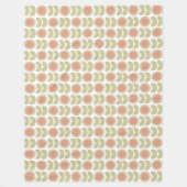 Pastellrosa Retro-Blumenmuster im Stil der Mitte d Fleecedecke (Vorderseite)