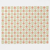 Pastellrosa Retro-Blumenmuster im Stil der Mitte d Fleecedecke (Vorderseite (Horizontal))