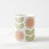 Pastellrosa Retro-Blumenmuster im Stil der Mitte d Kaffeetasse (Mittel)