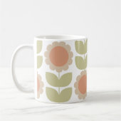 Pastellrosa Retro-Blumenmuster im Stil der Mitte d Kaffeetasse (Links)
