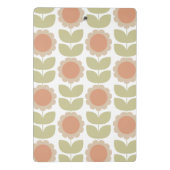 Pastellrosa Retro-Blumenmuster im Stil der Mitte d Mini Klemmbrett (Rückseite)