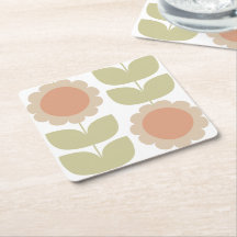 Pastellrosa Retro-Blumenmuster im Stil der Mitte d