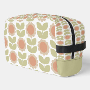 Pastellrosa Retro-Blumenmuster im Stil der Mitte d Waschbeutel