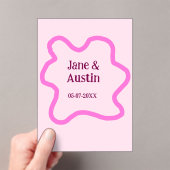 Pastellrosa Retro Hochzeitsgrenzennacht Datum Acryleinladungen (Insitu (Handheld))