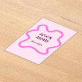 Pastellrosa Retro Hochzeitsgrenzennacht Datum Acryleinladungen (Ablage )