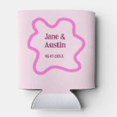 Pastellrosa Retro Hochzeitsgrenzennacht Datum Dosenkühler (Rückseite)