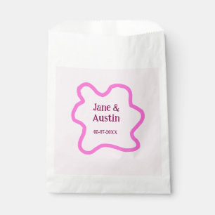 Pastellrosa Retro Hochzeitsgrenzennacht Datum Geschenktütchen