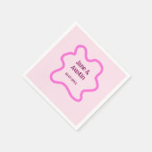 Pastellrosa Retro Hochzeitsgrenzennacht Datum Serviette (Ecke)