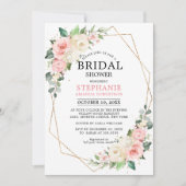 Pastellrosa Rose Blütenfarben Brautparty Einladung (Vorderseite)