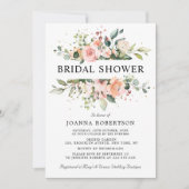 Pastellrosa Rose Blütenfarben Brautparty Einladung (Vorderseite)