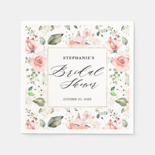 Pastellrosa Rose Blütenfarben Brautparty Serviette