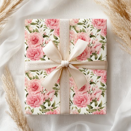 Pastellrosa Rose Geschenkpapier