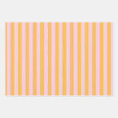 Pastellrosa, Rose, Jade und Gelbstreifen Geschenkpapier Set (Vorderseite 3)