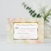 Pastellrosa Rose Wedding RSVP-Karte RSVP Karte (Stehend Vorderseite)